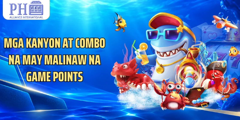 Mga kanyon at combo na may malinaw na game points