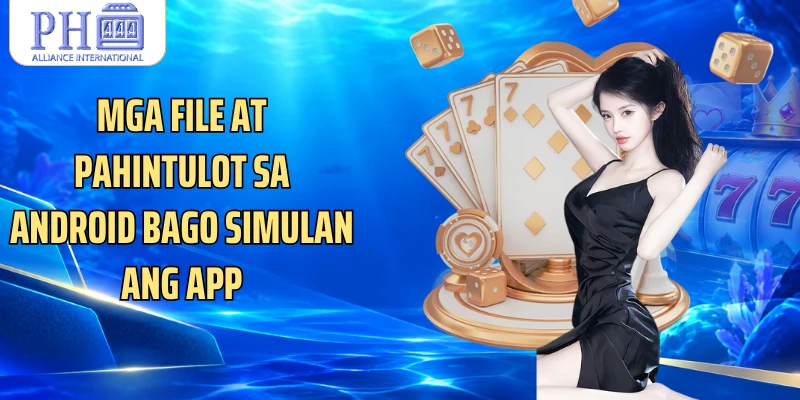 Mga file at pahintulot sa Android bago simulan ang app