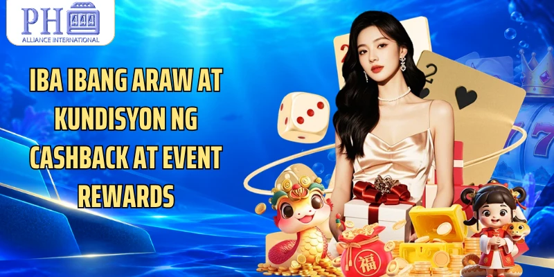 Iba ibang araw at kundisyon ng cashback at event rewards